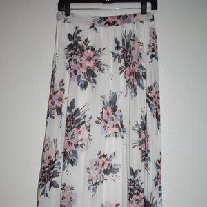 Maxi White with Flowers Skirt